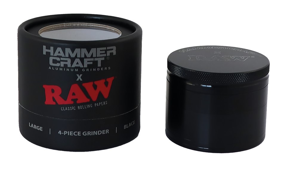 Hammercraft x RAW Grinder Black Aluminium 4-teilig Large Ø 60 mm
