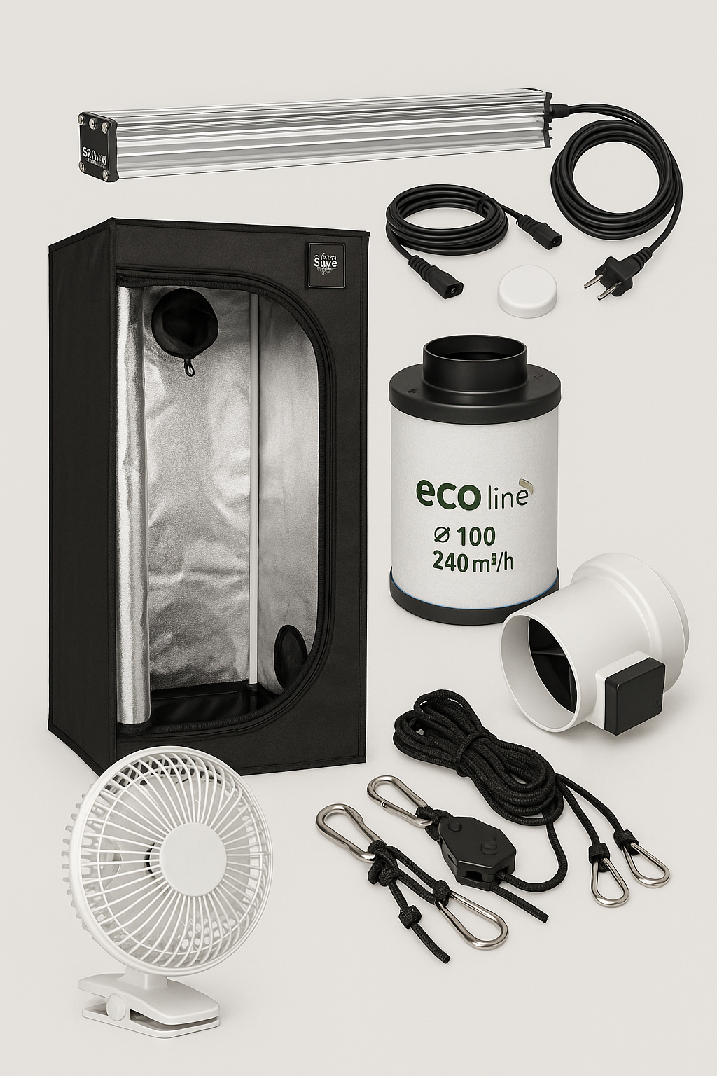 Komplettset SANlight LED Starter Growbox Set – Low Budget für 3 Pflanzen